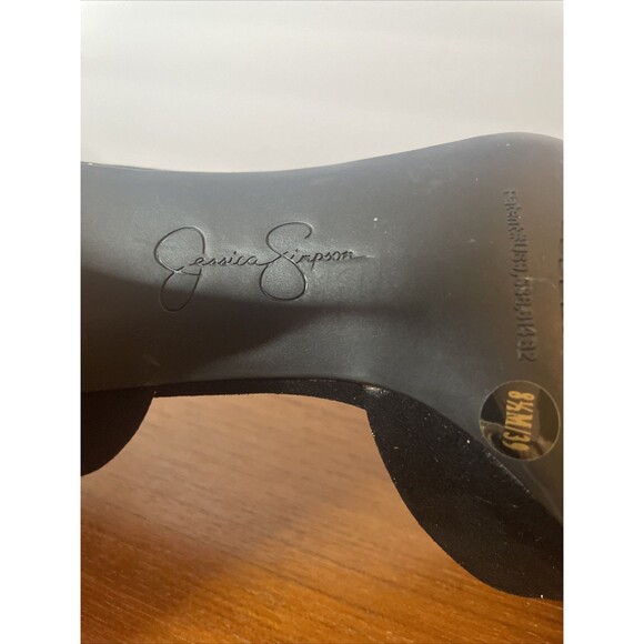 Jessica Simpson Livvy Pointed Pump Heels Size 8 1/2 Faux Suede Vegan Black - Picture 7 of 9